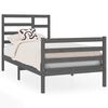 vidaXL Cadre de lit Gris Bois massif 75x190 cm Petit simple