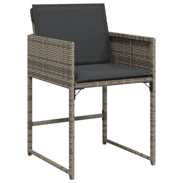 vidaXL Ensemble &agrave; manger de jardin 11pcs avec coussins gris poly rotin