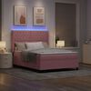 vidaXL Lit &agrave; ressorts avec t&ecirc;te de lit Rose 140 x 190 cm Velours