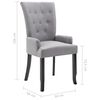 vidaXL Chaises &agrave; manger avec accoudoirs lot de 4 gris clair tissu