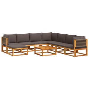 vidaXL Ensemble de canap&eacute;s de jardin 9 pi&egrave;ces avec coussins en bois d'acacia et corde