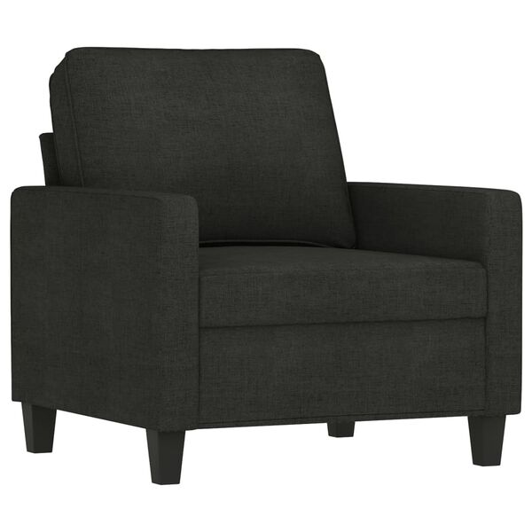 vidaXL Ensemble de canap&eacute;s 4 pcs avec coussins Noir Tissu