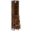 vidaXL Buffet haut Ch&ecirc;ne fum&eacute; 34,5x34x180 cm Bois d'ing&eacute;nierie