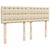 vidaXL Sommier &agrave; lattes de lit avec matelas Cr&egrave;me 160x200 cm Tissu