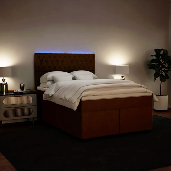vidaXL Sommier &agrave; lattes de lit avec matelas Rose 140x200 cm Velours