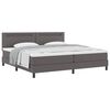 vidaXL Lit &agrave; ressorts avec matelas Gris 200 x 200 cm Simili cuir