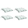 vidaXL Coussins de chaise lot de 4 à motif de feuilles 50x50x7 cm