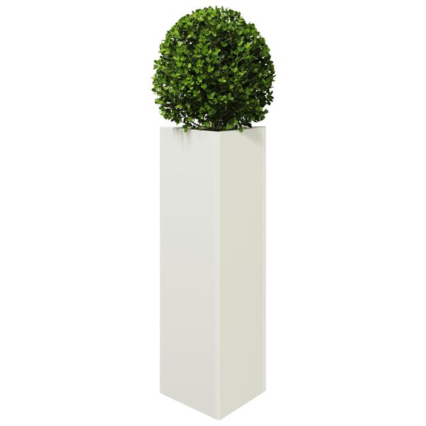 vidaXL Jardini&egrave;re blanc triangulaire 30x26x75 cm acier