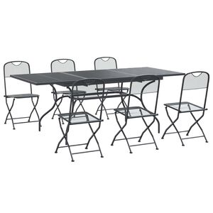 vidaXL Ensemble de salle &agrave; manger pour jardin 7 pc Anthracite