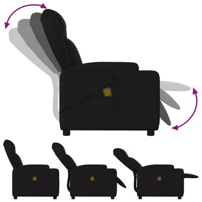 vidaXL Fauteuil de massage inclinable Noir Tissu