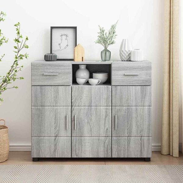 vidaXL Buffet Sonoma gris 88,5 x 30,5 x 73 cm Bois d'ingénierie