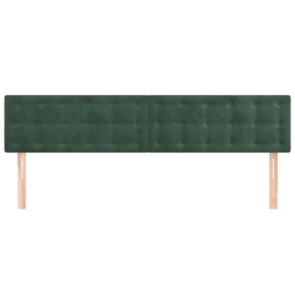 vidaXL Têtes de lit 2 pcs Vert foncé 100x5x78/88 cm Velours
