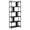 vidaXL Biblioth&egrave;que 6 niveaux noir 76x32x192 cm bois d'ing&eacute;nierie