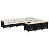vidaXL Salon de jardin 10 pcs avec coussins noir r&eacute;sine tress&eacute;e