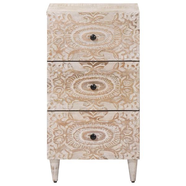 vidaXL Buffet Blanc 40 x 33,5 x 75 cm Bois de mangue massif
