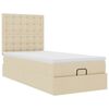 vidaXL Cadre de lit ottoman avec matelas cr&egrave;me 90x190 cm tissu