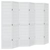 vidaXL Cloison de s&eacute;paration 6 panneaux blanc bois de paulownia massif