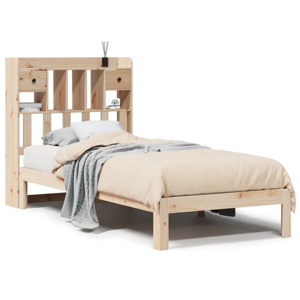 vidaXL Lit biblioth&egrave;que sans matelas 90x190 cm bois de pin massif
