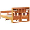 vidaXL Lit biblioth&egrave;que sans matelas cire marron 135x190 cm pin massif