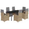 vidaXL Ensemble &agrave; manger de jardin et coussins 7 pcs beige poly rotin
