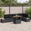 vidaXL Ensemble de salle &agrave; manger pour jardin 7 pcs Noir et Marron