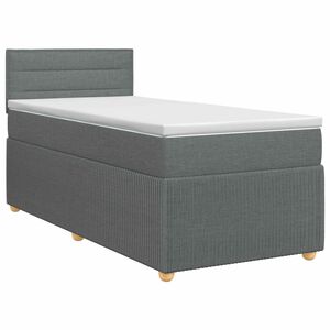 vidaXL Lit boxspring avec matelas Gris fonc&eacute; 80 x 200 cm Tissu