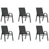 vidaXL Ensemble &agrave; manger de jardin 7 pcs Noir