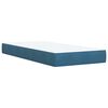vidaXL Sommier &agrave; lattes de lit avec matelas bleu 90x200 cm velours