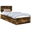 vidaXL Cadre de lit Ch&ecirc;ne Fum&eacute; 90 x 200 cm Bois d&rsquo;ing&eacute;nierie