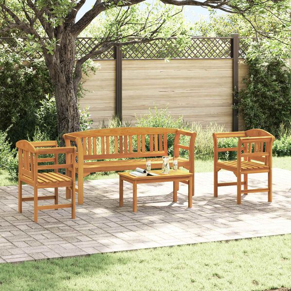 vidaXL Ensemble de Mobilier 4 pcs Naturel Bois d'Acacia Massif