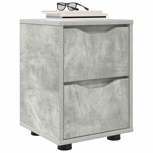 vidaXL Tables de chevet avec tiroir 2 pcs Gris b&eacute;ton 30,5 x 30 x 43 cm