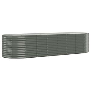 vidaXL Lit sur&eacute;lev&eacute; de jardin Acier galvanis&eacute; 322x100x68cm gris