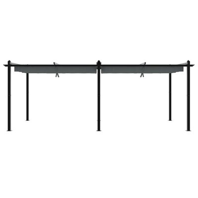 vidaXL Tonnelle avec toit rétractable anthracite 3x6 m aluminium