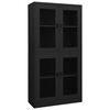 vidaXL Armoire de bureau Anthracite 90x40x180 cm Acier et verre trempé