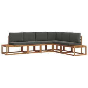 vidaXL Ensemble de canap&eacute;s d'ext&eacute;rieur 6 Pi&egrave;ce Naturel et Anthracite