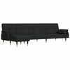 vidaXL Canap&eacute;-lit en forme de L noir 271x140x70 cm velours
