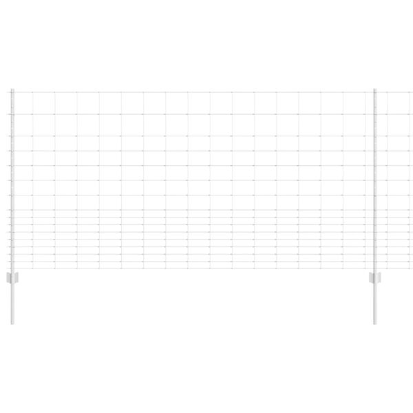 vidaXL Cl&ocirc;ture avec poteau Argent&eacute; 1,2 x 25 m Acier