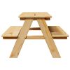 vidaXL Table avec bancs pour enfants IRUN 90x79,5x50 cm bois massif