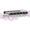 vidaXL Ensemble &agrave; manger de jardin 17 pcs coussins noir r&eacute;sine tress&eacute;e