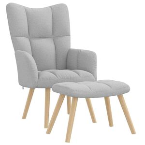 vidaXL Chaise de relaxation avec repose-pieds gris nuage tissu