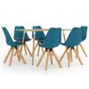 vidaXL Ensemble de salle &agrave; manger 7 pcs Turquoise et noir