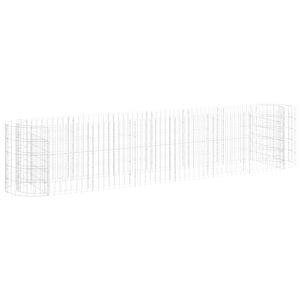 vidaXL Lit sur&eacute;lev&eacute; &agrave; gabion Fer galvanis&eacute; 260x50x50 cm