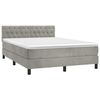 vidaXL Sommier &agrave; lattes de lit avec matelas LED Gris clair 140x190 cm