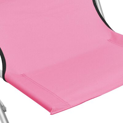 vidaXL Chaises de plage pliables lot de 2 Rose Tissu