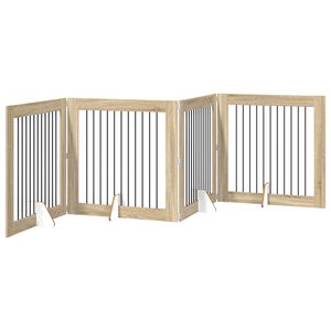 vidaXL Porte de chien pliable avec supports 4 pc Ch&ecirc;ne Sonoma 401 cm