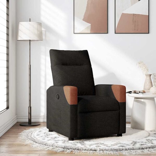 vidaXL Fauteuil inclinable Noir Tissu