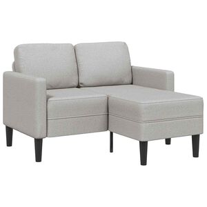 vidaXL Canap&eacute; 2 places avec m&eacute;ridienne en L gris nuage 125 cm tissu
