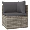 vidaXL Salon de jardin 8 pcs avec coussins Gris R&eacute;sine tress&eacute;e