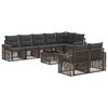 vidaXL Ensemble de canap&eacute; de jardin 9 pcs Gris et Gris fonc&eacute; polyrotin