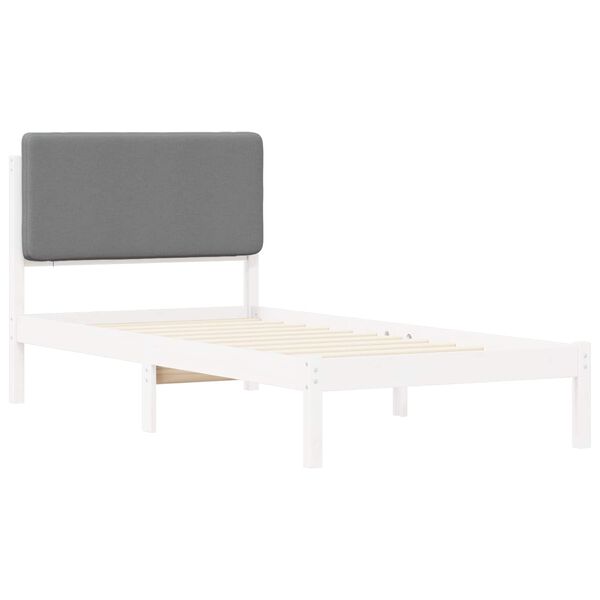 vidaXL Cadre de lit avec t&ecirc;te de lit rembourr&eacute;e Gris clair 80 x 200 cm